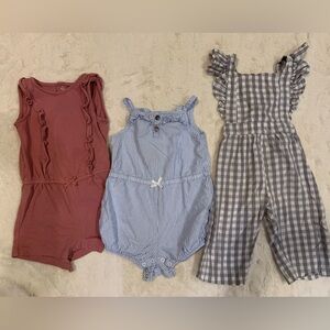 Girls 18 month Romper Overalls lot
